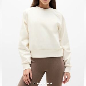 NWT Athleta Easy Fleece Crew Sweatshirt, Size M, Magnolia White